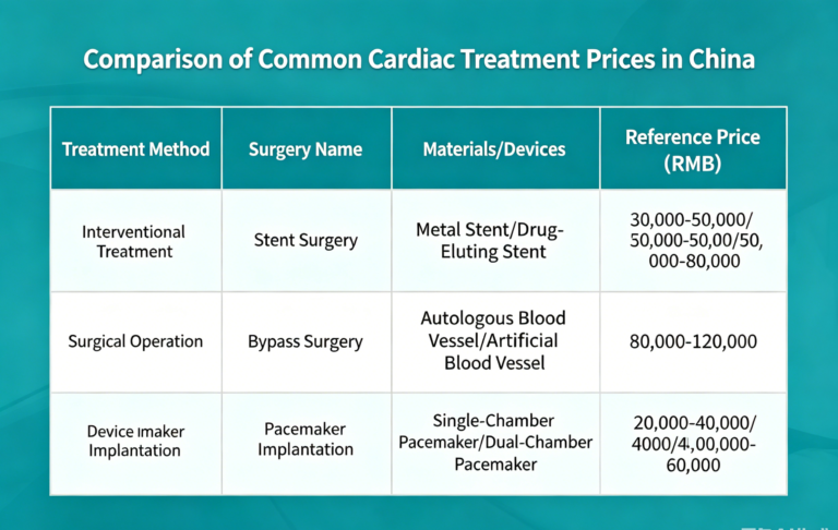 Price List for Heart Disease Treatment in China